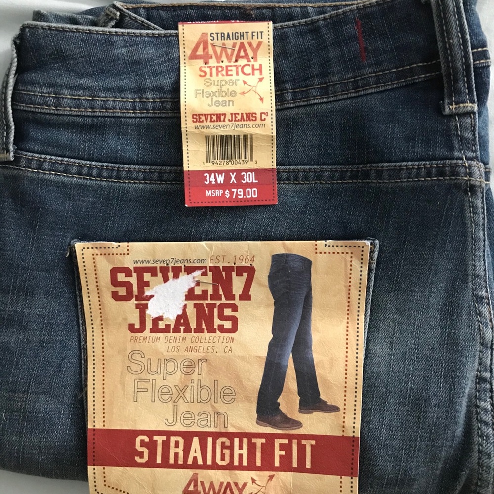 New Seven Men’s Blue Jeans 34 X 30